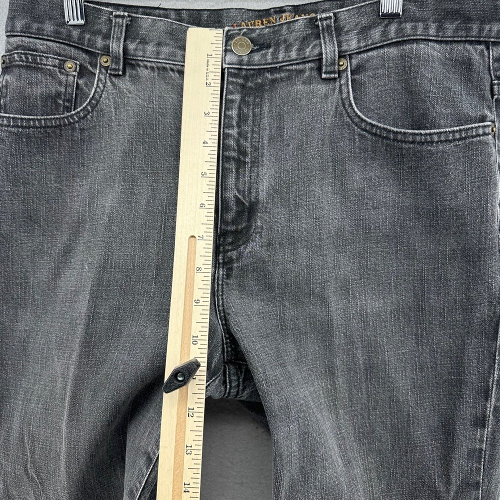 Lauren Jeans Co. Ralph Lauren Black Wash Straight Leg Jeans Women's 12P 32x26" - Picture 6 of 8